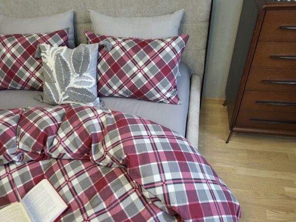 Крафт бордо/сіра гавань, Turkish flannel